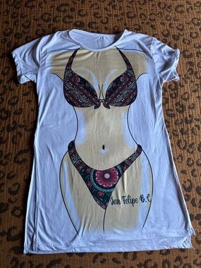 Graphic Bikini Body Tee with Floral Print